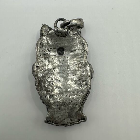 Unbranded Owl Pendant for Necklace Statement Piece Black Grey Pewter - Picture 3 of 7